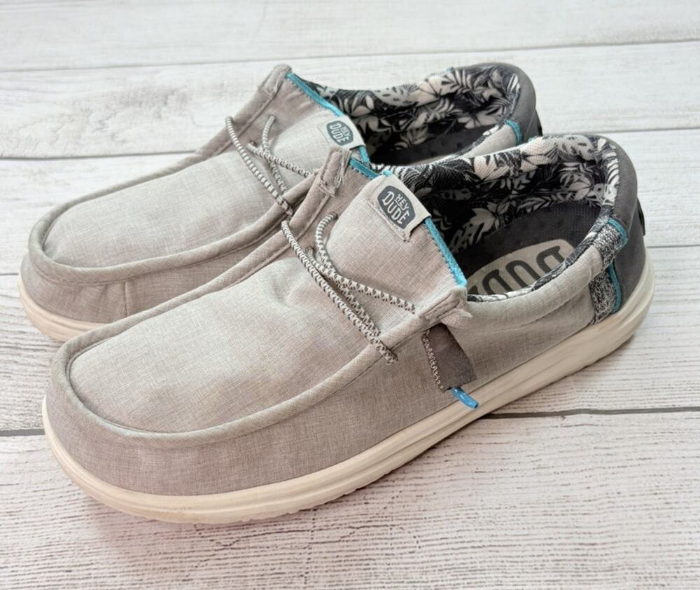 Hey Dude Men’s Wally H2O Slip on Shoe Graphite Gray Fishing Boat Size 10